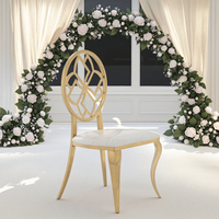 Chaises de banquet modernes en acier inoxydable de luxe léger pour mariages, fêtes et utilisation en salon - Empilables et durables