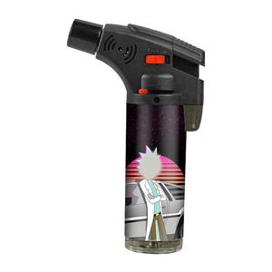 Encendedor de Antorcha Inclinado con Logotipo Personalizado OEM de Tecnología, Llama Azul Resistente al Viento, Encendedor de Butano Potente Recargable de Plástico para Cigarrillos - Product Image 4