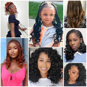 Court Bob Boho <span class=keywords><strong>Coiffure</strong></span> Italien Curl Synthétique Crochet Cheveux Français Lâche Curl Boîte Tressage Boho <span class=keywords><strong>Coiffure</strong></span> pour Femme Noire - Product Image 6