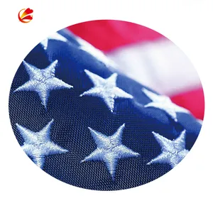 Wholesale Polyester Embroidered National Custom Size 90x150cm 3x5 Ft American World US Flag