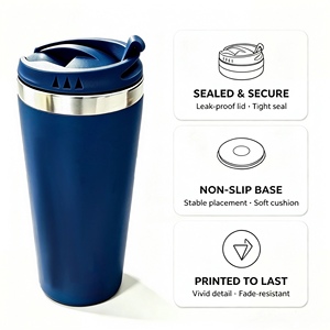 Taza de Café de Viaje Personalizada, de Acero Inoxidable 304 de Grado Alimenticio, Portátil, con Tapa Abatible Antiderrames, Paquete Personalizado - Product Image 2
