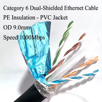 Cable de red blindado 4 Cat6A UTP con rendimiento de serpiente Ethernet de puente RJ45 para Línea de Control de audio y video