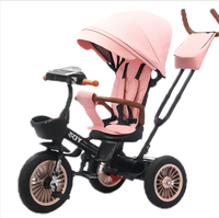 Tricycle bébé 4 en 1 à succès avec approbation CE, tricycle à pousser à 3 roues, alternative à la poussette