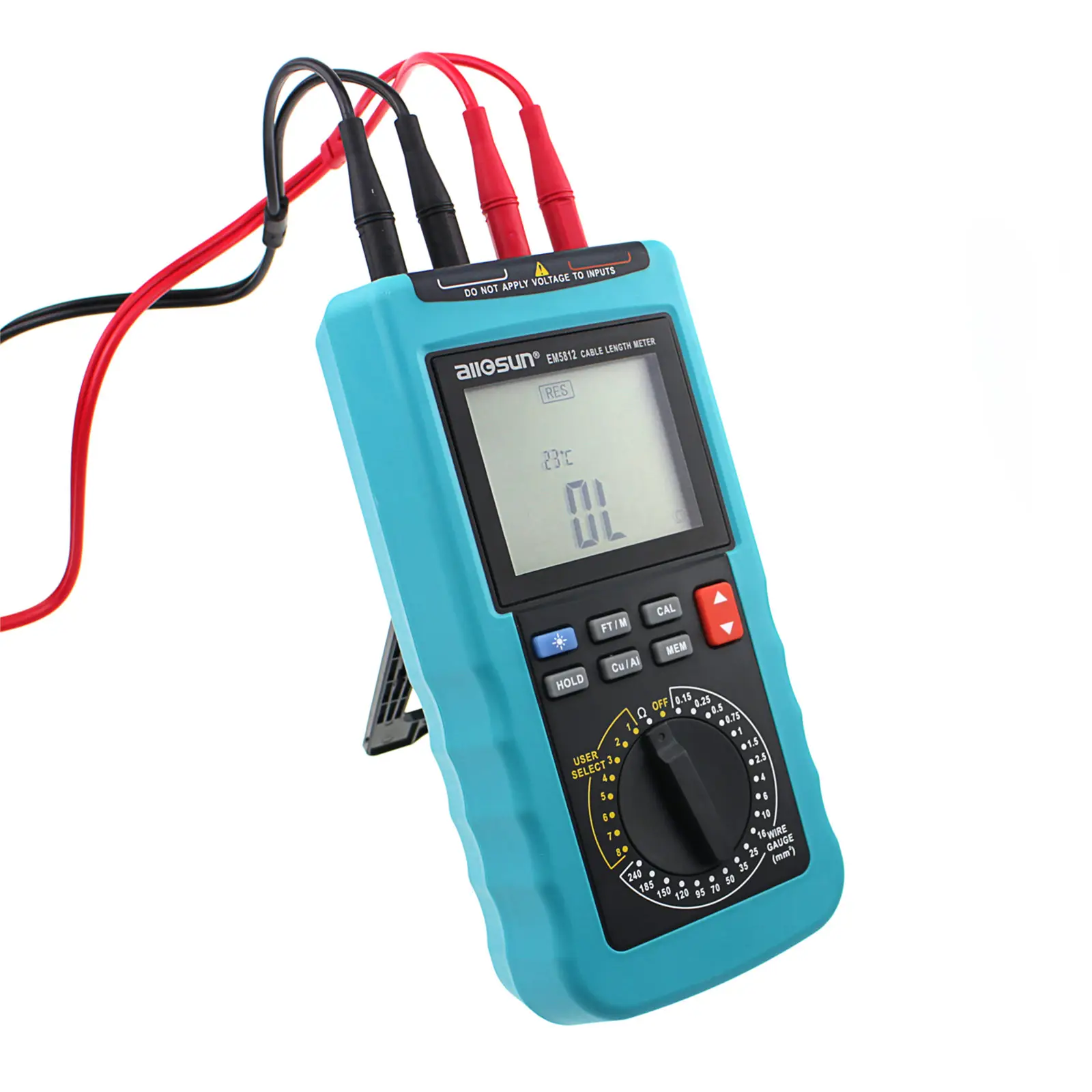 Allosun EM5812 cable length meter Digital Cable Resistance Tester 30KM/100000ft Wire Cable Length Tester Meter