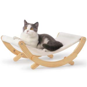 Hamaca de madera para gatos, cama mecedora, cama lavable para gatos para invierno, silla mecedora para mascotas, tumbona para gatos de pie, cama para gatos de madera maciza - Product Image 2