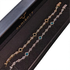สร้อยข้อมือผู้หญิง NUOYA Hiphop Jewelry ประดับเพชรโมอิสซาไนต์รูปดอกไม้ ชุบทอง เงินแท้ 925 - Product Image 4