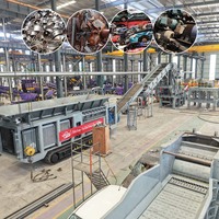 Usine de recyclage mobile industrielle 15-40T/H pour blocs moteur en acier de rebut, déchets métalliques et réfrigérateurs, avec broyeur mobile et concasseur à marteaux