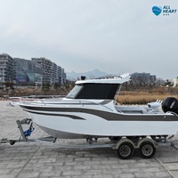 Nouveau design de bateau de pêche durable de 6.5 mètres en aluminium avec grande cabine à vendre