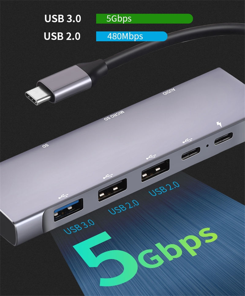 ICZI Docking Station USB C, Hub Tipo C 11 In 1 Con Doppio HDI, 1 VGA - Foto 4