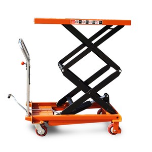 350kg <span class=keywords><strong>double</strong></span> ciseaux Manuel <span class=keywords><strong>chariot</strong></span> élévateur à <span class=keywords><strong>fourche</strong></span> hydraulique table élévatrice à ciseaux <span class=keywords><strong>double</strong></span> panier - Product Image 2
