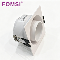 Support de Downlight Carré LED FOMSI Blanc Noir à Angle Réglable pour Ampoules LED MR16, Boîtier de Lampe LED, Cadre de Spot LED GU10 MR16
