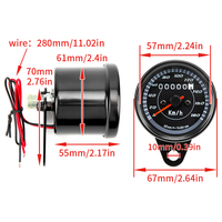 Odometer lampu latar LED 180 km/jam komponen Retro modifikasi Universal 12V pengukur kecepatan sepeda motor