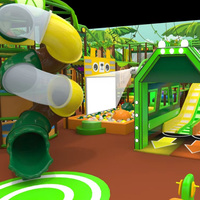 Aire de jeux intérieure de château vilain de la forêt verte enchanteresse commerciale