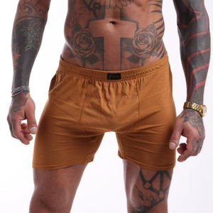 Calzoncillos Bóxer para Hombre, 100% Algodón, Color Mostaza, Transpirables, Suaves y Cómodos, Cintura Elástica, Tallas 48-66, Fabricante OEM - Product Image 1