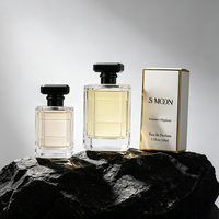 Flacon de parfum carré de luxe 30 ml, flacon de parfum en verre à fond épais 50 ml, flacon de parfum vide en verre avec bouchon