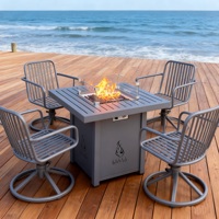 Table de foyer au gaz carrée en aluminium de 27 pouces avec brûleur de foyer en acier inoxydable de 45 000 BTU
