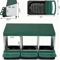 Nichoirs pour poules pondeuses avec pieds, 3 trous avec plateau à œufs coulissant, perchoir oscillant et rideau