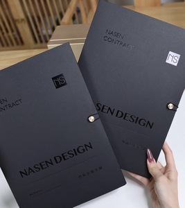 Fournitures de bureau, dossiers de présentation personnalisés avec couleur et logo, dossiers de classement en carton avec fermeture à bouton - Product Image 1