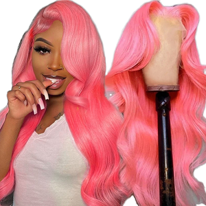 Parrucche Lunghe 13x4 in <span class=keywords><strong>Capelli</strong></span> Umani Brasiliani Trasparenti per Lace Front, Densità 250%, <span class=keywords><strong>Capelli</strong></span> Vergini <span class=keywords><strong>Rosa</strong></span> 10A Colore Naturale Yaki da Donna - Product Image 1