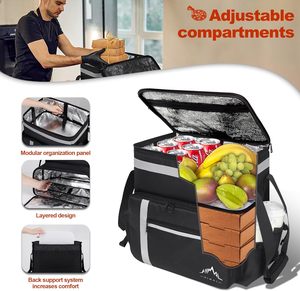 Hot <b>Sale</b> Custom Fashion Print Bbq Food Takeaway Insulated Casserole Holder Cooler Tote Bag Delivery Pizza Bag Print on Demand - Product Image 6