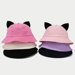 Trendy Brand Cartoon Little Devil Ear Dome-shaped Solid Color Adjustable 100% Cotton Breathable Fisherman Sun <b>Hat</b> - Product Image 2