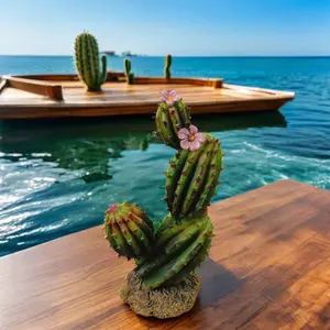 Handmade Resin Statue Ornament Fairy Theme Miniature Collectibles Nautical Style Simulation Plants Polyresin Cactus Figurine