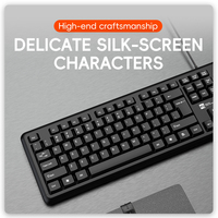 Set Keyboard komputer Desktop Modern, Mouse Keyboard berkabel hitam bisnis kustom