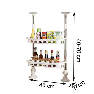 Estantería ajustable de 2 capas para cocina, estante de almacenamiento de condimentos para mesa, estante de organización para <span class=keywords><strong>fregadero</strong></span> de cocina - Product Image 2