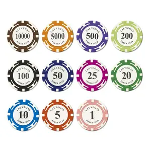 Gratis desain profesional logo dapat disesuaikan Texas Hold'em chip Poker tanah liat untuk hiburan Kasino