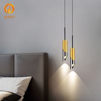 Lampes suspendues de chevet avec interrupteur en aluminium Gu10 Lampe de lecture Cordon réglable