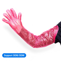 Gants jetables en PE à manches longues avec une couverture étendue de 90 cm pour l'obstétrique du bétail, gants vétérinaires
