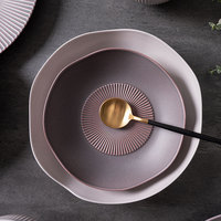 Service de table de luxe en porcelaine fine, vaisselle de cuisine, assiettes en céramique bleu et blanc