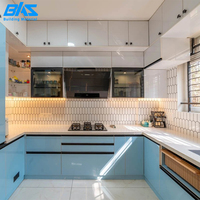 Pelapis Dinding Dapur Kaca Ramah Lingkungan, Kuat, Bergaya, Modern, Berlapis Cat, untuk Dekorasi dan Renovasi Rumah/Apartemen