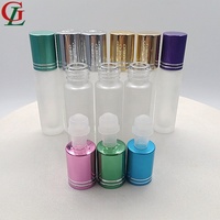Bouteille à rouler, bouchon à vis rond, verre Transparent givré, emballage cosmétique, écran d'impression, vente chaude, 10ml, marron, 5ml, 10ml