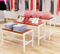 Présentoir de vente au détail moderne personnalisé pour vêtements pour femmes, vêtements, sacs à main à talons hauts, écharpes-Showroom Store Table Desk Showcase