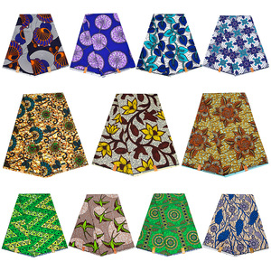 定制批发 100% 涤纶安哥拉面料 定制荷兰蜡布，带定制图案，适用于头巾晚礼服 - Product Image 4