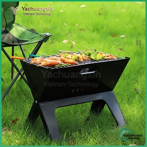 Outdoor Foldable X-Shape Charcoal <b>BBQ</b> Grill Black Metal Portable <b>Camping</b> Stove - Product Image 4