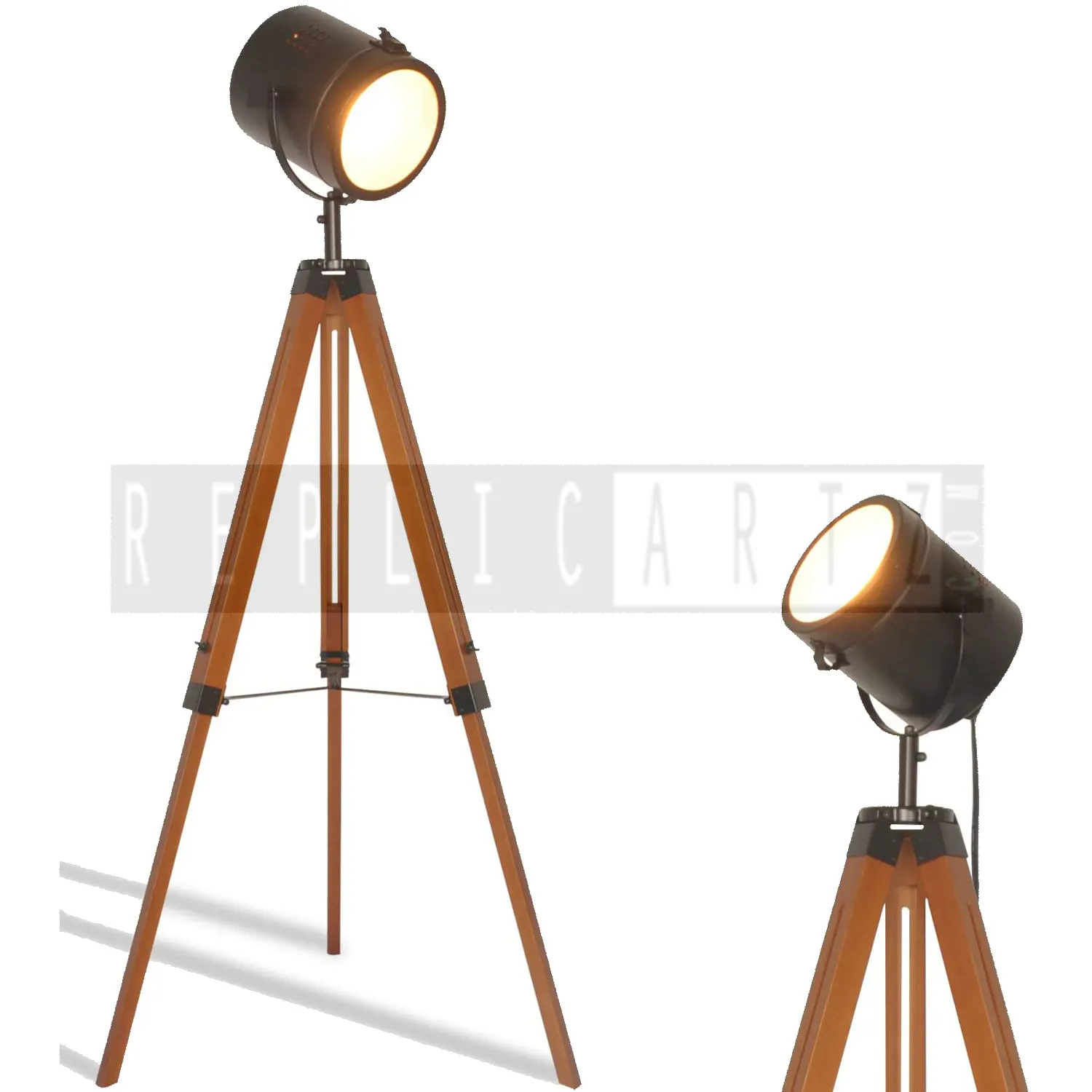 Lampe led Vintage autoportante avec trépied en bois, luminaire décoratif d'intérieur, idéal pour un salon ou un bureau, design créatif, nouveau modèle