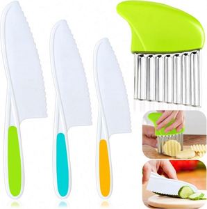 Couteaux de cuisine sécurisés pour enfants, couteau à découper en spirale en plastique pour tout-petits, couteau à fruits personnalisé pour enfants, ensemble de couteaux pour enfants - Product Image 1