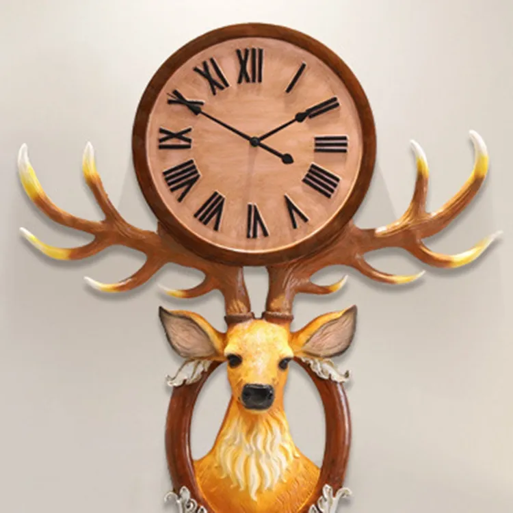 Creative Nordic home living room decoration DIY deer head electronic wall clock