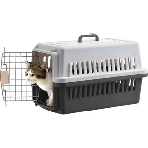 Caja de Transporte para Perros Aprobada por Aerolíneas, de Plástico, con Asa, Jaula para Mascotas, Bolsa de Transporte y Caseta de Viaje con Puerta Metálica - Product Image 1