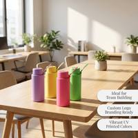 Bouteille isotherme portable réutilisable en acier inoxydable 304 de 34 oz, imprimée UV, avec sangle de transport et couvercle à paille, souvenir de mariage, écologique