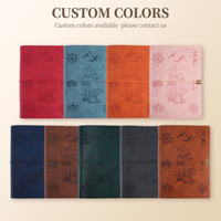Carnet de voyage en cuir avec logo personnalisé en relief, rechargeable, à feuilles mobiles A5, pour cadeau souvenir d'entreprise
