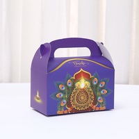 Lumières de festival, fournitures pour fête de Diwali, design indien hindou, boîtes à collation et bonbons portables en papier, Dolphin Star DSB-956, non toxiques