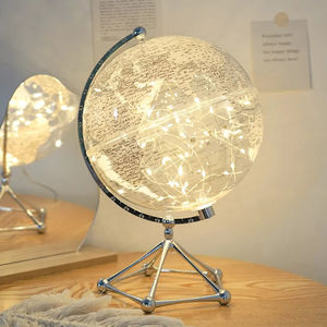 <span class=keywords><strong>Transparente</strong></span> 20cm plástico Perla Rosa iluminar globo terráqueo lámpara de mesa escritorio Mesa LED regalo decoración globo terráqueo para estudiantes - Product Image 5