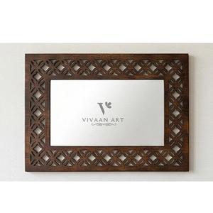 Espejo de Pared de Madera con Marco Dorado Art Deco, Hecho a Mano, Ecológico y de Lujo, Espejo Decorativo Elegante para Dormitorio, Sala de Estar y Baño - Product Image 5