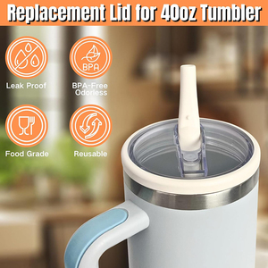Venta de fábrica original tapas de repuesto a prueba de fugas para vaso de 40 oz sin BPA 40 oz tazas Stan reemplazar tapa de cubierta de paja abatible - Product Image 3