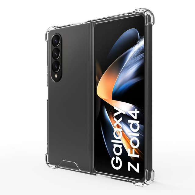 For Samsung Galaxy Z Fold7 corner-reinforced anti-drop PC+TPU phone case, Galaxy Z Fold 6 5 4 5G transparent case