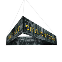 Bannière de plafond carrée en tissu tendu imprimée sur mesure, bannière suspendue pour événements, salons professionnels, signalisation d'affichage
