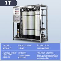 1T 2 t/h osmose inverse système de filtration de traitement de l'eau pure machine de traitement de l'eau industrielle